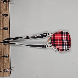 Small plaid flannel crossbody clutch